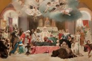 La muerte de San Francisco de Asís, pintada por Casto Plasencia y Maestro (1846-1890).