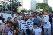 Un grupo de jóvenes en la Vigilia del sábado.