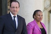 El presidente Franois Hollande y la ministra de Justicia, Christiane Taubira, principales impulsores de la ley.