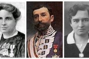 De izquierda a derecha: el padre Luigi Sturzo, María de Echarri, Manuel de Burgos, Hildegard Burjan y Benedicto XV