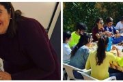 A la izquierda, Rosa, con Chema en el hospital; a la derecha, la familia Postigo Pich, tras el entierro