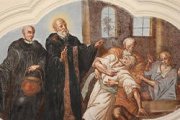 San Benito exorciza a un poseso obstinado - Abadía de San Mauricio - Ebermunster - Francia