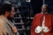 Julio II (Rex Harrison) y Miguel Ángel (Charlton Heston) en «El tormento y el éxtasis» (1965), de Carol Reed, nominada a cinco Oscar.