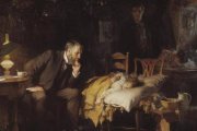 El Doctor, de Luke Fildes, obra de 1891, cuando la medicina tenía menos recursos contra el dolor pero no pensaba en matar a los enfermos, sino en cuidarlos y acompañarlos