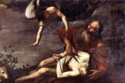 Isaac pudo resistirse, pero consintió en el sacrificio al que iba a ser sometido: Abraham y él confiaban en Dios. Orazio Riminaldi, «El sacrificio de Isaac», 1625.