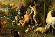 El hombre perdió todos los beneficios recibidos de Dios en el Paraíso por preferir su voluntad a la Suya. «Adán y Eva en el Paraíso Terrenal» (detalle), de Peter Wenzel (1745-1829).