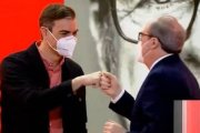 Pedro Sánchez y Ángel Gabilondo en campaña por el voto en Domingo de Pascua, sin felicitar la fiesta