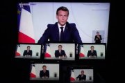 Macron en muchas pantallas... se extralimita con su ley de control de religiones