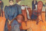 Huimos de la idea de la muerte, pero es nuestra única certeza en la vida. Nos espanta el dolor que la rodea, propio y ajeno. "Muerte en la habitación de la enferma" (1893, detalle), de Edvard Munch, Galería Nacional de Noruega.