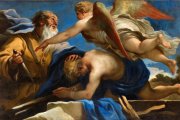 A diferencia de Adán y Eva y del pueblo de Israel en el desierto, Abraham sí confió en Dios. «El sacrificio de Isaac» (detalle) de Luca Giornado (1696), Museo del Prado.