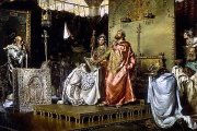 La conversión de Recaredo en 589, en el III Concilio de Toledo, confirió unidad y personalidad a la nación española. El cuadro de 1888 de Antonio Muñoz Degrain que refleja ese momento se conserva en el edificio del Senado.