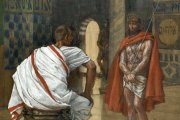 A Pilatos se le planteó el gran dilema del moderantismo y el malminorismo: compaginar la Verdad y la falsedad, el Bien y el mal, sin entrar a diferenciarlos. James Tissot, 'Jesús comparece ante Pilatos por segunda vez' (1886-1894), Museo de Brooklyn.