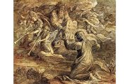 Moisés recibe de Dios las Tablas de la Ley con los Diez Mandamientos: grabado en una Biblia eslovaca de 1937.