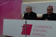 El obispo-portavoz Magán y el cardenal Omella en rueda de prensa sobre los abusos y el informe del Defensor del Pueblo