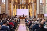 Presentación de Corriente Social Cristiana en Abat Oliba, Barcelona, en febrero de 2024