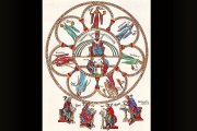 Las siete artes liberales, en una ilustración del 'Hortus Deliciarum' (c. 1180) de Herrada de Landsberg (Herrad von Landsberg).