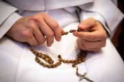 "El  rosario es escudo contra los poderes del infierno, destruye el vicio, libra de los pecados y nos defiende de las herejías".