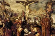 Jesús se vio abandonado por todos salvo por la Santísima Virgen, San Juan y María Magdalena. 'Crucifixión' de Jacopo Tintoretto (1519-1594).