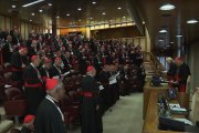 Los cardenales, al inicio de su séptima congregación general este miércoles.