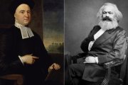 George Berkeley (1685-1753), en un cuadro de John Smibert (1730), y Karl Marx (1818-1883), en una foto de John Jabez Edwin Mayall (1875).