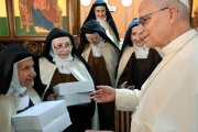Las carmelitas de Líbano reciben al Papa León XIV en el santuario de Harissa