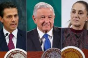 Enrique Peña Nieto (2012-2018), Andrés Manuel López Obrador (2018-2024) y Claudia Sheinbaum (2024-2026), los tres últimos presidentes mexicanos.