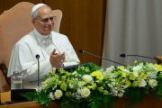 León XIV en la presentación de su encíclica Magnifica Humanitas, la primera que un Papa presenta en persona