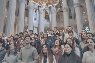 Cientos de voces participaron en la grabación del himno a la visita del Papa.