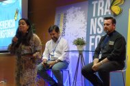Presentadores de Nunc Coepi en el evento de evangelización Transforma de 2024