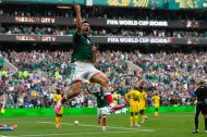 Raúl Jímenez, delantero de México, celebra un gol durante el partido inaugural del Mundial 2026.