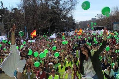 Una escena de la Marcha Sí a la Vida de Madrid en 2023, cada año junta miles de personas