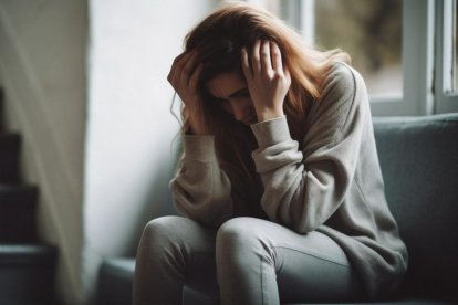 Una mujer deprimida.
