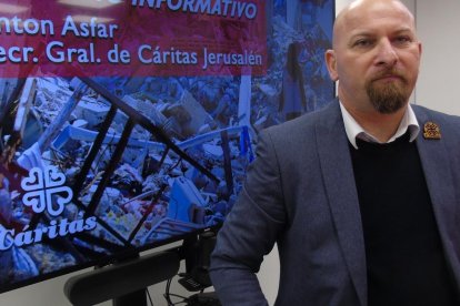 Anton Asfar, secretario general de Cáritas Jerusalén, en Madrid, en la sede Cáritas Española