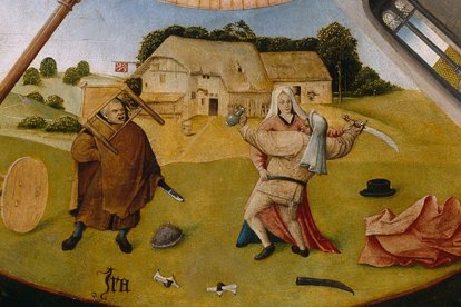'Ira', detalle de la 'Mesa de los pecados capitales' (c. 1500) de El Bosco (Jheronimus van Acken o Jheronimus Bosch).