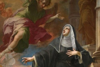 Aparición de un ángel a Santa Mónica, de Pietro Maggi (1714).