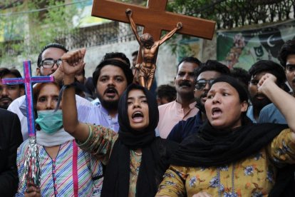 Los cristianos protestan en Hyderabad contra la violencia (ANSA).