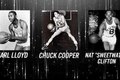 Earl Lloyd, Chuck Cooper y Nat Clifton fueron en 1950 los primeros jugadores negros de la NBA.