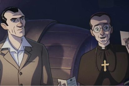 El venerable cardenal Dalla Costa explica su red clandestina al campeón ciclista (y terciario carmelita) Gino Bartali