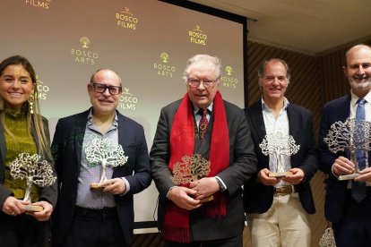 De izquierda a derecha, recogen los Bosco Awards de Danza, Escultura, Cine, Arquitectura y Pintura