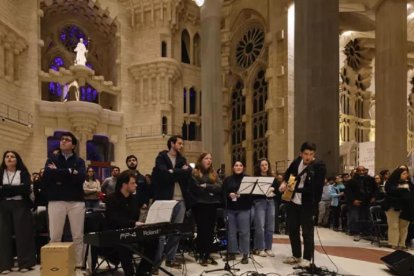 Músicos de Effetá en la Sagrada Familia de Barcelona, al cumplirse 10 años de estos retiros en esa diócesis