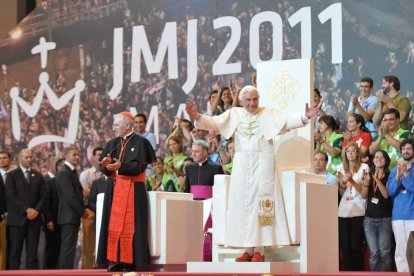 Benedicto XVI visitó tres veces España como Papa, la última para la JMJ de Madrid celebrada en 2011.