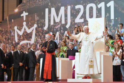Benedicto XVI visitó tres veces España como Papa, la última para la JMJ de Madrid celebrada en 2011.