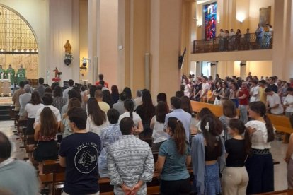 Una misa de junio, Mes del Sagrado Corazón, en el santuario del Sagrado Corazón del Cerro de los Ángeles, en Getafe, en 2023