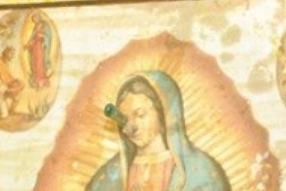 Imagen profanada de la Virgen de Guadalupe