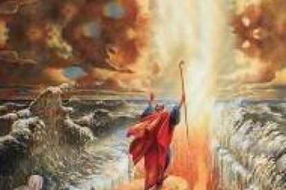 Moisés separando las aguas del Mar Rojo