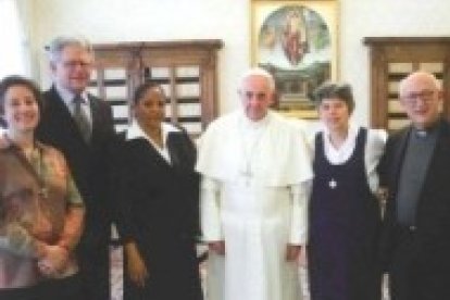 Francisco con los superiores religionos latinos