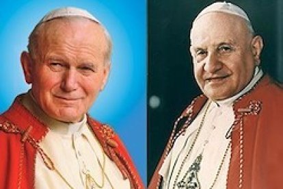 Juan Pablo II y Juan XXIII.