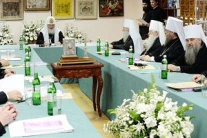 La foto corresponde al Sínodo Ortodoxo Ruso del 27 de julio, cuando se aprobó la fiesta de esta imagen