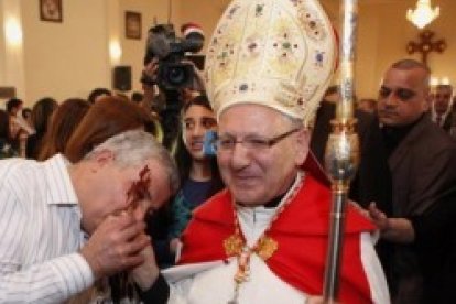 El Patriarca Sako en una celebración católica caldea