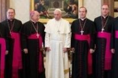 El Papa con uno de los grupos de obispos españoles que ya han pasado por la visita ad limina